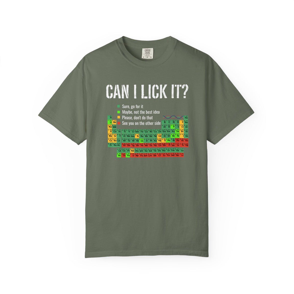 Can I Lick It Shirt, Periodic Table Tee, Funny Chemistry Tshirt