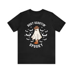 Unisex BELLA CANVA Tshirt Boot Scootin Spooky, Western Halloween Cowboy Ghost