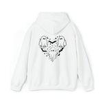 Unisex HOODIE Halloween mystical ghost Doodle Heart Cute Spooky Ghost