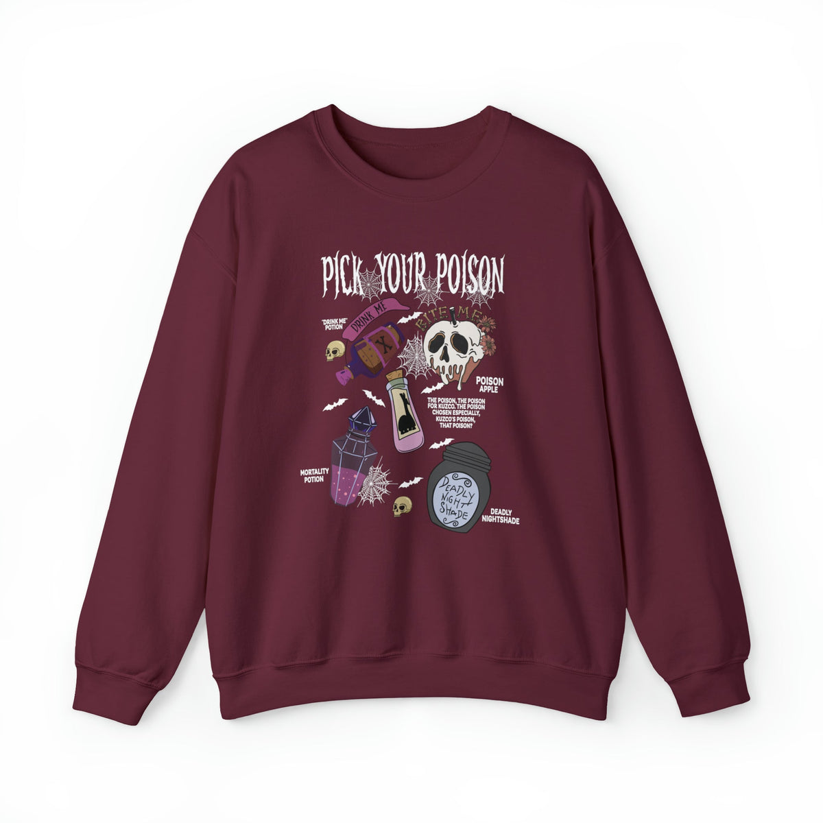 Unisex Sweatshirt Pick Your Poison Evil Retro Villains
