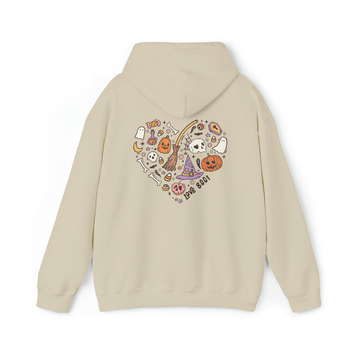 Unisex HOODIE Halloween Heart Doodles Cute Halloween Theme Shirt