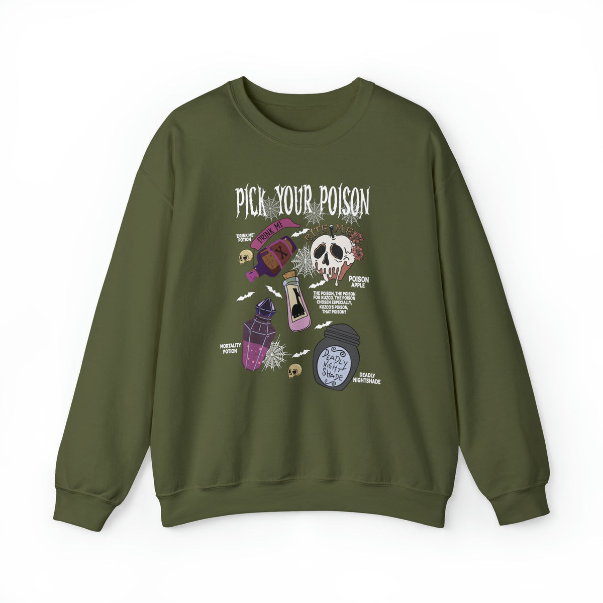 Unisex Sweatshirt Pick Your Poison Evil Retro Villains