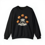 Unisex funny Skeleton pumpkin Sweatshirt, ghostly pumpkin autumnal crewneck