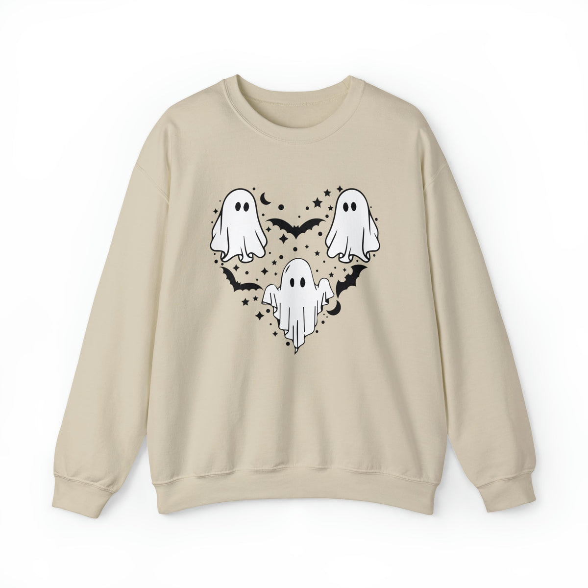 Unisex Sweatshirt Halloween mystical ghost Doodle Heart Cute Spooky Ghost