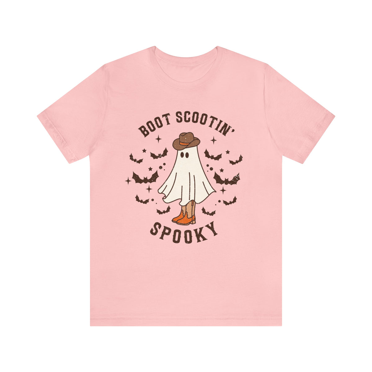 Unisex BELLA CANVA Tshirt Boot Scootin Spooky, Western Halloween Cowboy Ghost