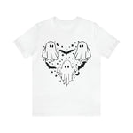 Unisex BELLA CANVA T-Shirt Halloween mystical ghost Doodle Heart Cute Spooky Ghost