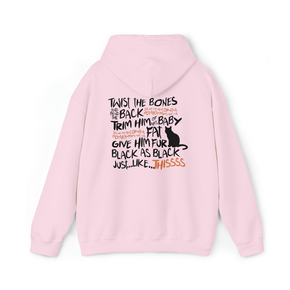 Unisex HOODIE twist the bone witch spell Hoodie, black cat lover Hoodie, witching funny hoodie