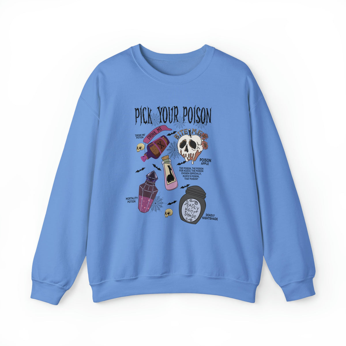 Unisex Sweatshirt Pick Your Poison Evil Retro Villains