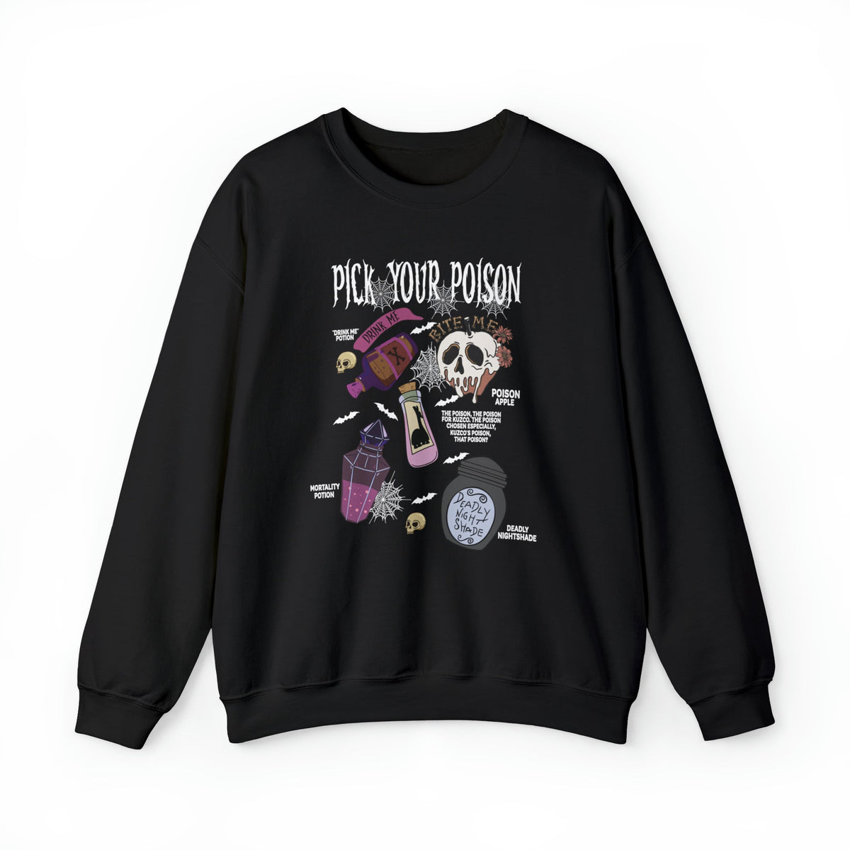 Unisex Sweatshirt Pick Your Poison Evil Retro Villains