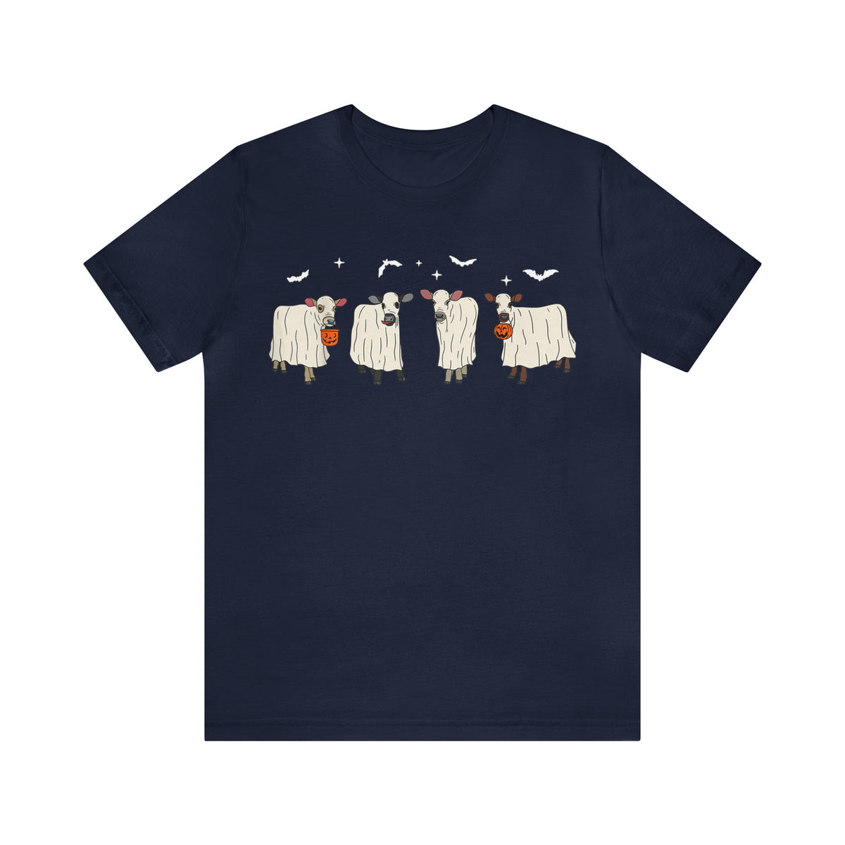 Unisex BELLA CANVA T-Shirt Cute Cow Ghost, bull Ghost , This Is Some Bull Sheet, Funny cow lovers