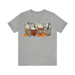 Unisex BELLA CANVA T-Shirt Cute Spooky Ghost Coffee, Halloween Pumpkin Spice Fall Drinks Latte