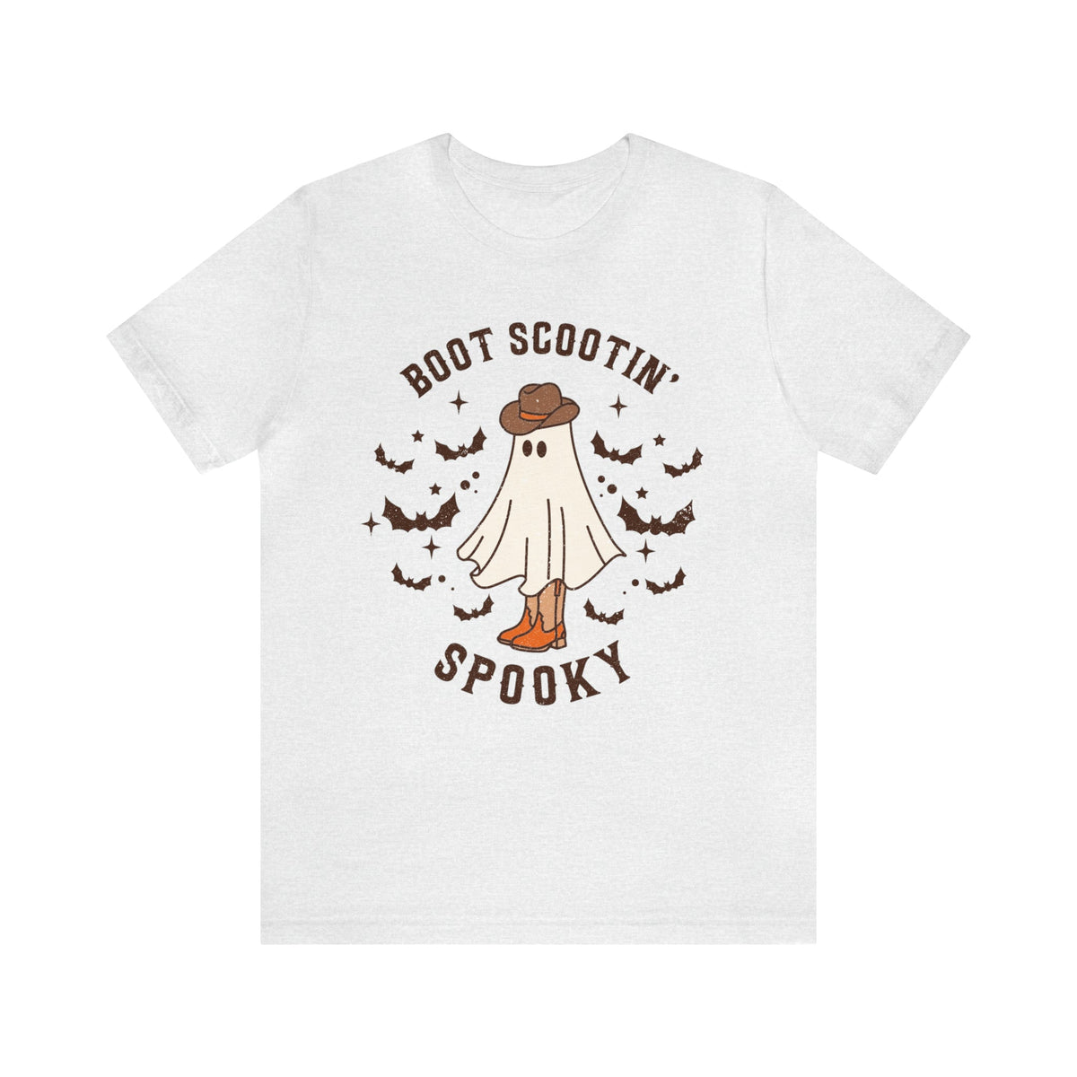 Unisex BELLA CANVA Tshirt Boot Scootin Spooky, Western Halloween Cowboy Ghost