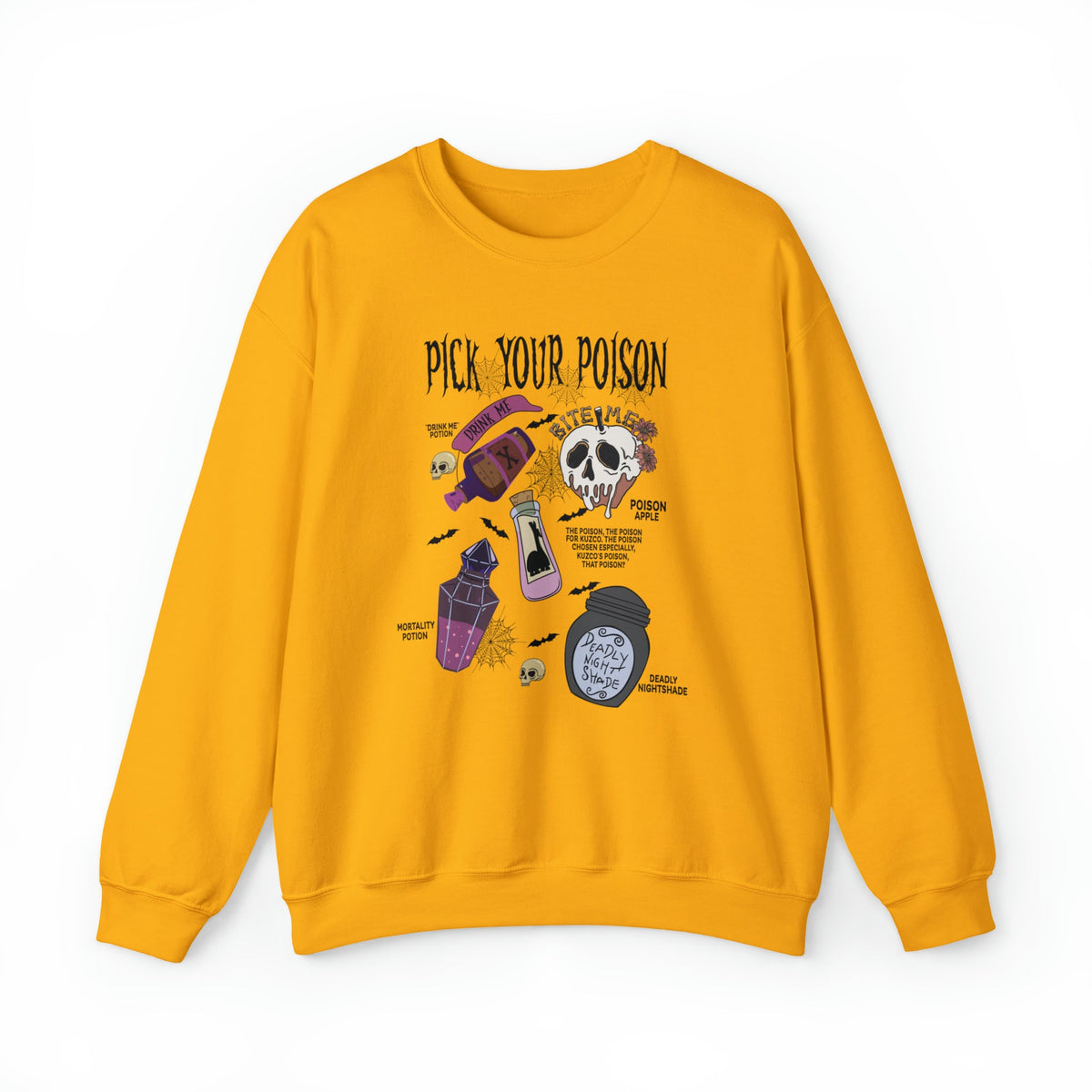 Unisex Sweatshirt Pick Your Poison Evil Retro Villains