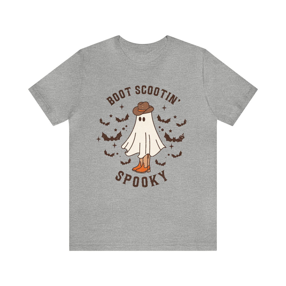 Unisex BELLA CANVA Tshirt Boot Scootin Spooky, Western Halloween Cowboy Ghost