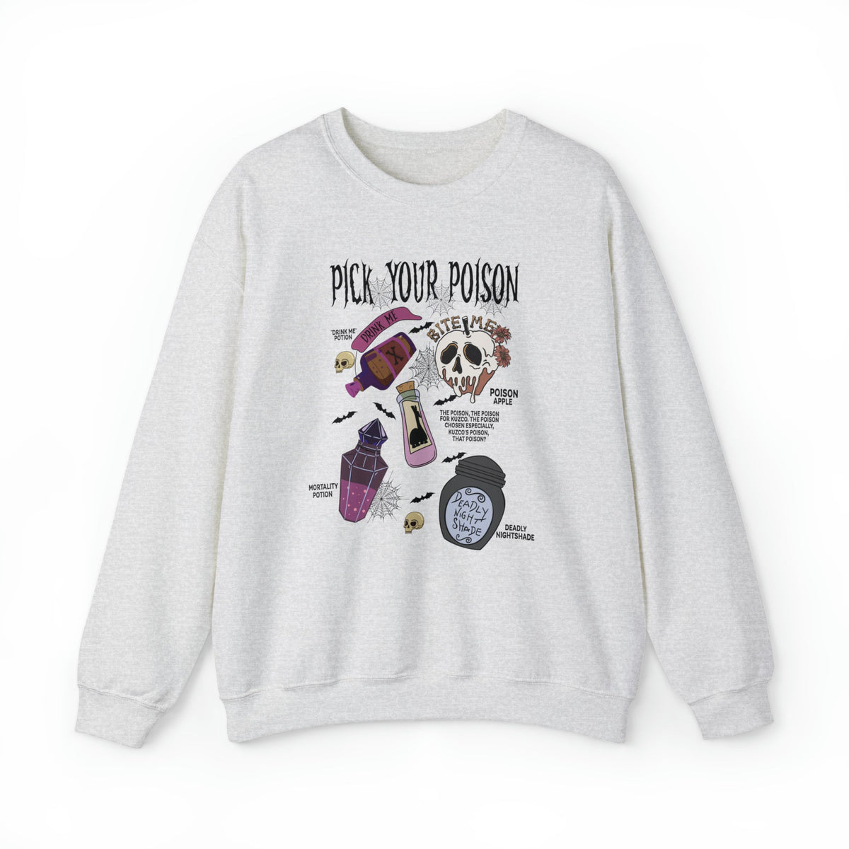 Unisex Sweatshirt Pick Your Poison Evil Retro Villains