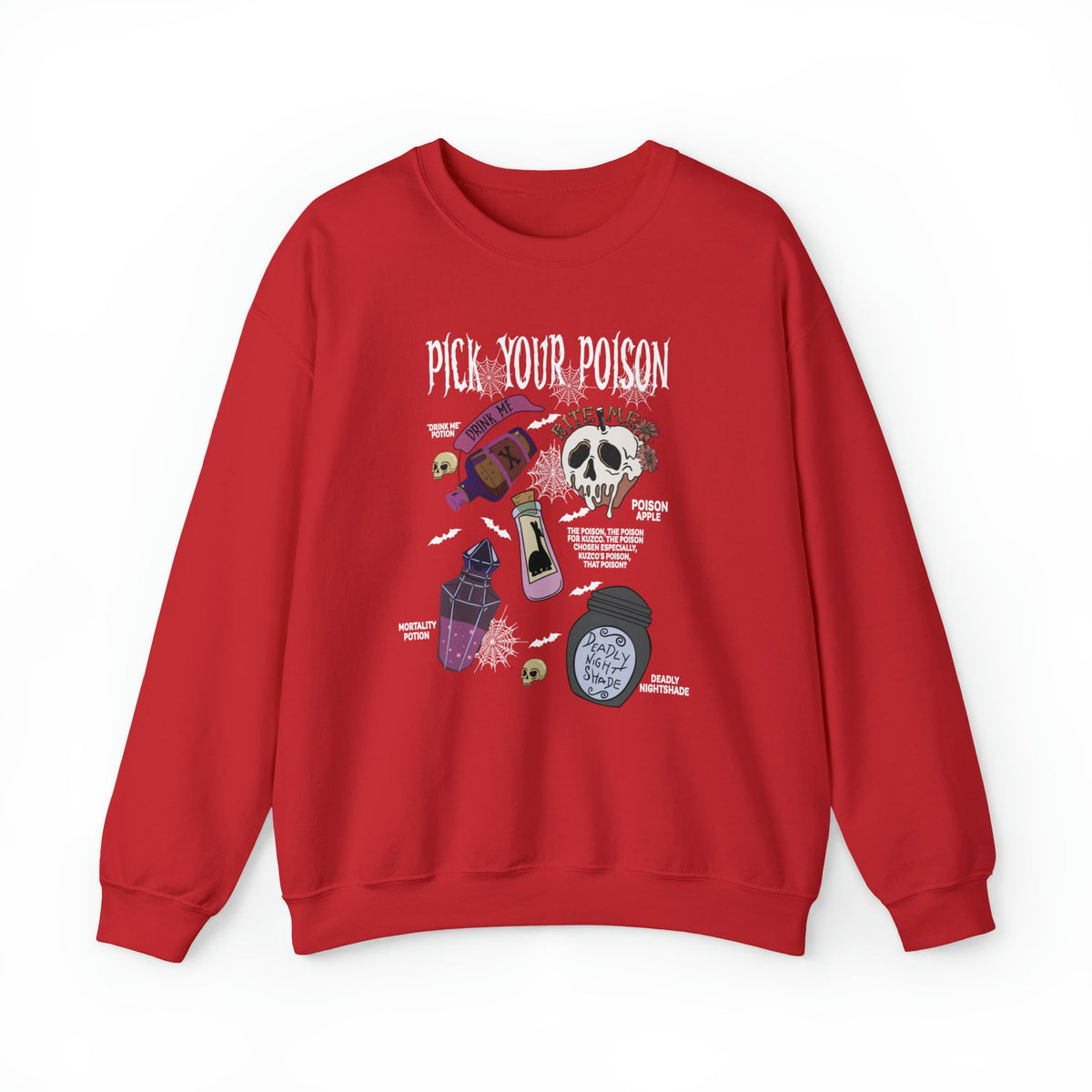 Unisex Sweatshirt Pick Your Poison Evil Retro Villains