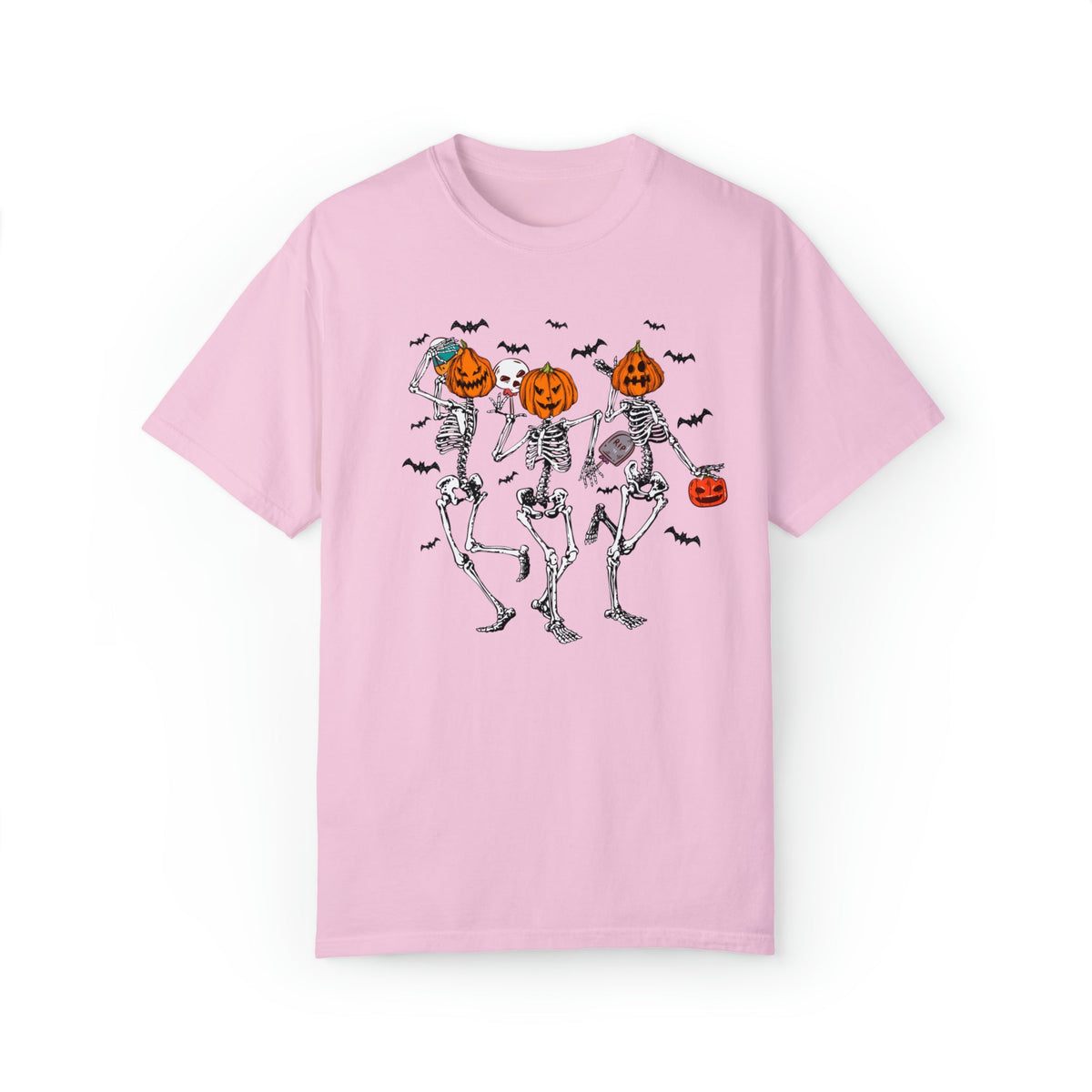 Unisex COMFORT COLOR Dancing Skeleton Halloween Shirt, spooky season pumpkin autumnal