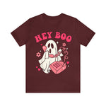 Unisex BELLA CANVA T-Shirt Hey Boo Cute Ghost Face