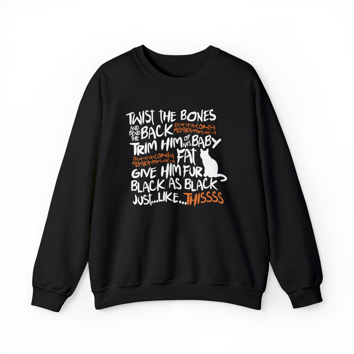Unisex twist the bone witch spell sweatshirt, black cat lover sweatshirt