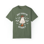 Unisex COMFORT COLORS Tshirt Boot Scootin Spooky, Western Halloween Cowboy Ghost