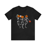 Unisex BELLA CANVA dancing skeletons pumpkin shirt skeletons shirting