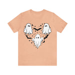 Unisex BELLA CANVA T-Shirt Halloween mystical ghost Doodle Heart Cute Spooky Ghost