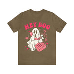 Unisex BELLA CANVA T-Shirt Hey Boo Cute Ghost Face