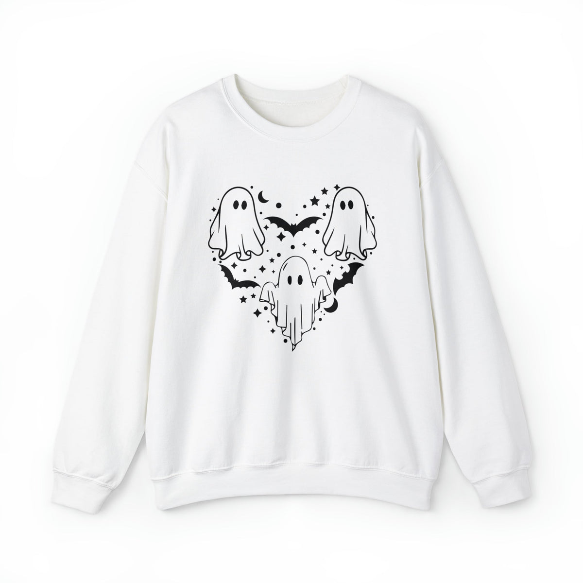 Unisex Sweatshirt Halloween mystical ghost Doodle Heart Cute Spooky Ghost