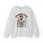 Unisex Sweatshirt Halloween Staying Alive Cute Skeleton Drinking Coffee