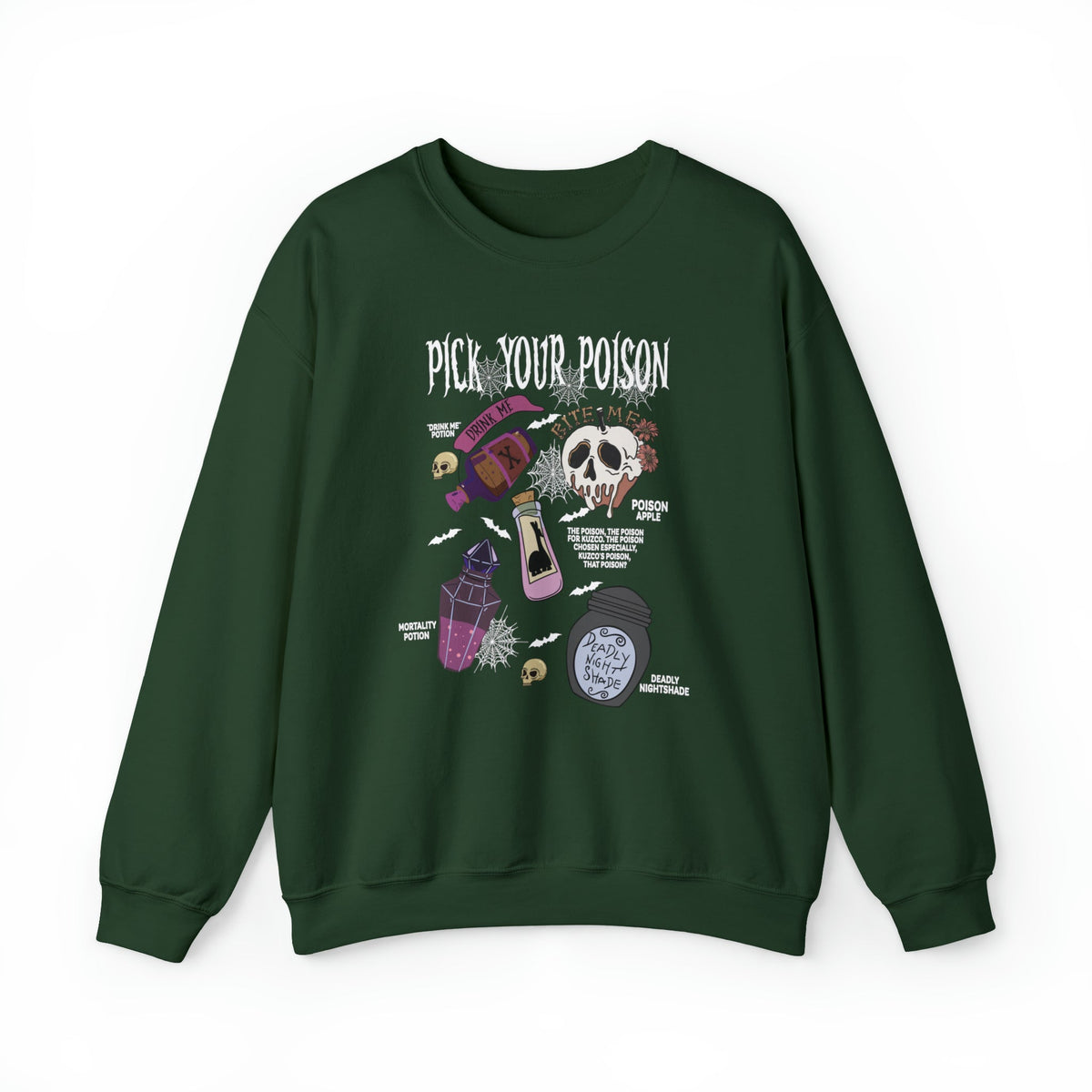 Unisex Sweatshirt Pick Your Poison Evil Retro Villains