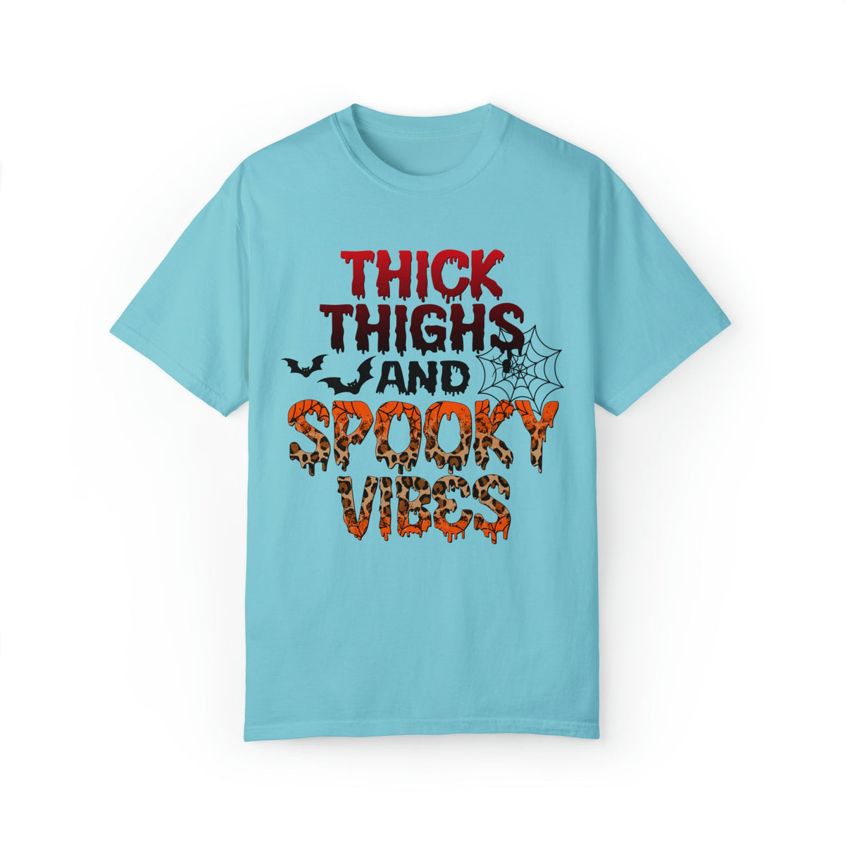 Unisex COMFORT COLORS T-Shirt Thick Thighs and Spooky Vibes Funny Halloween