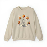 Unisex funny Skeleton pumpkin Sweatshirt, ghostly pumpkin autumnal crewneck