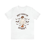 Unisex BELLA CANVA Tshirt Boot Scootin Spooky, Western Halloween Cowboy Ghost