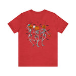 Unisex BELLA CANVA dancing skeletons pumpkin shirt skeletons shirting