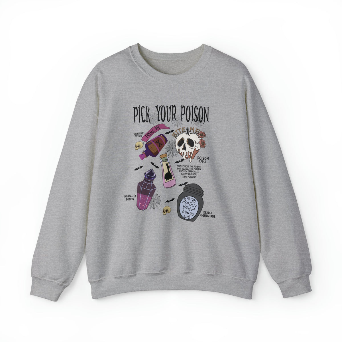 Unisex Sweatshirt Pick Your Poison Evil Retro Villains