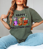 Unisex COMFORT COLORS T-Shirt HalloThanksMas Drinks Tre Thanksg Drinks