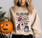Unisex Sweatshirt Pick Your Poison Evil Retro Villains