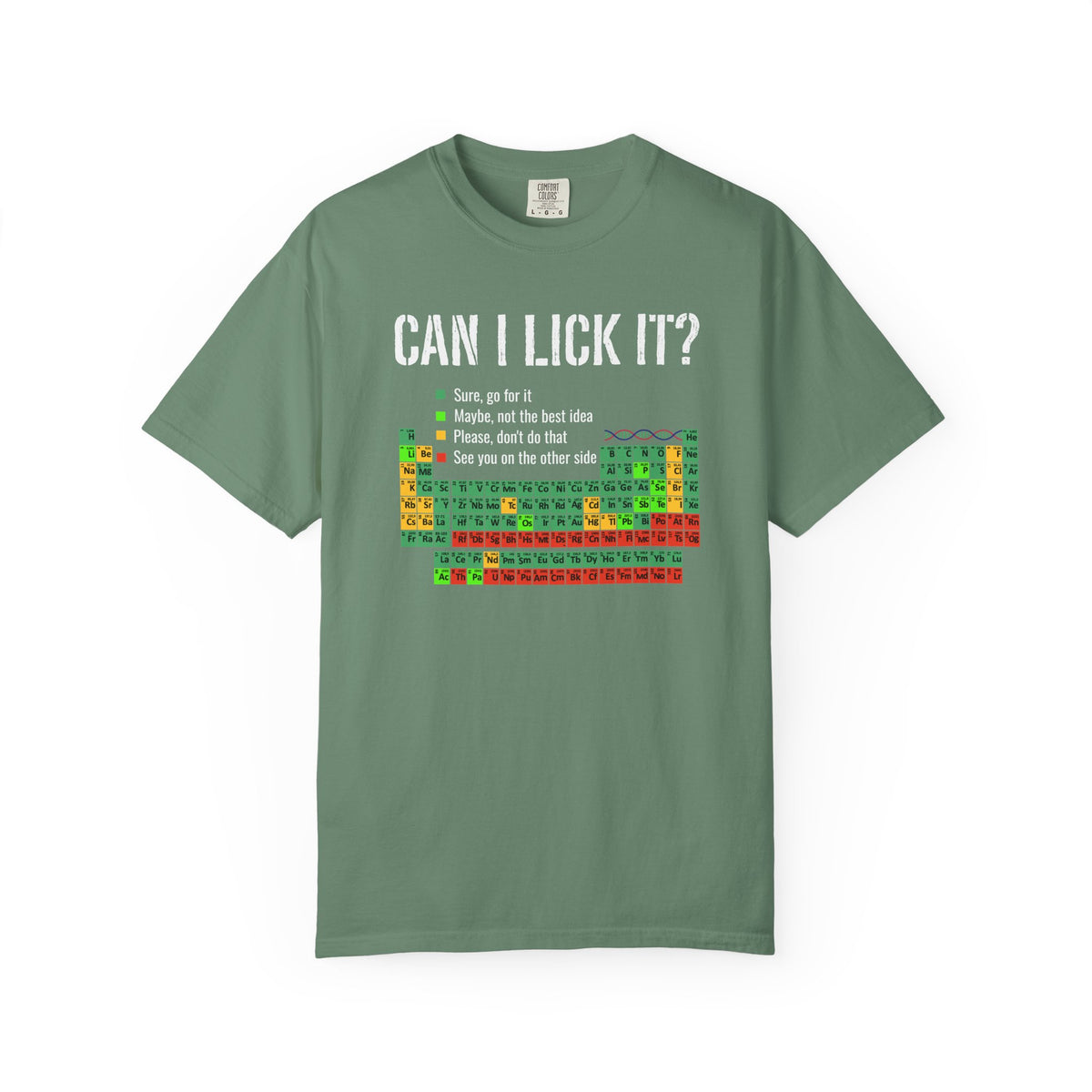 Can I Lick It Shirt, Periodic Table Tee, Funny Chemistry Tshirt