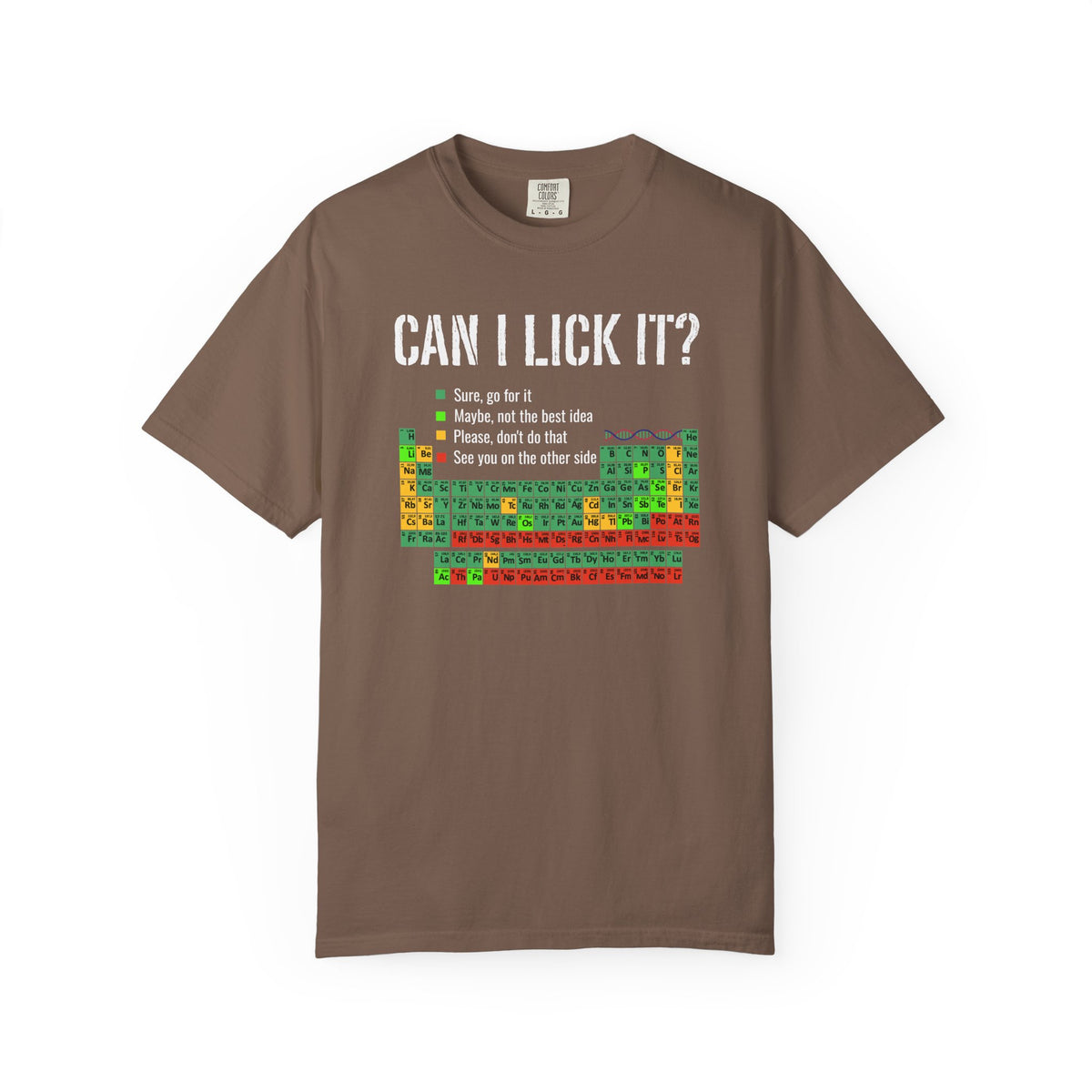 Can I Lick It Shirt, Periodic Table Tee, Funny Chemistry Tshirt