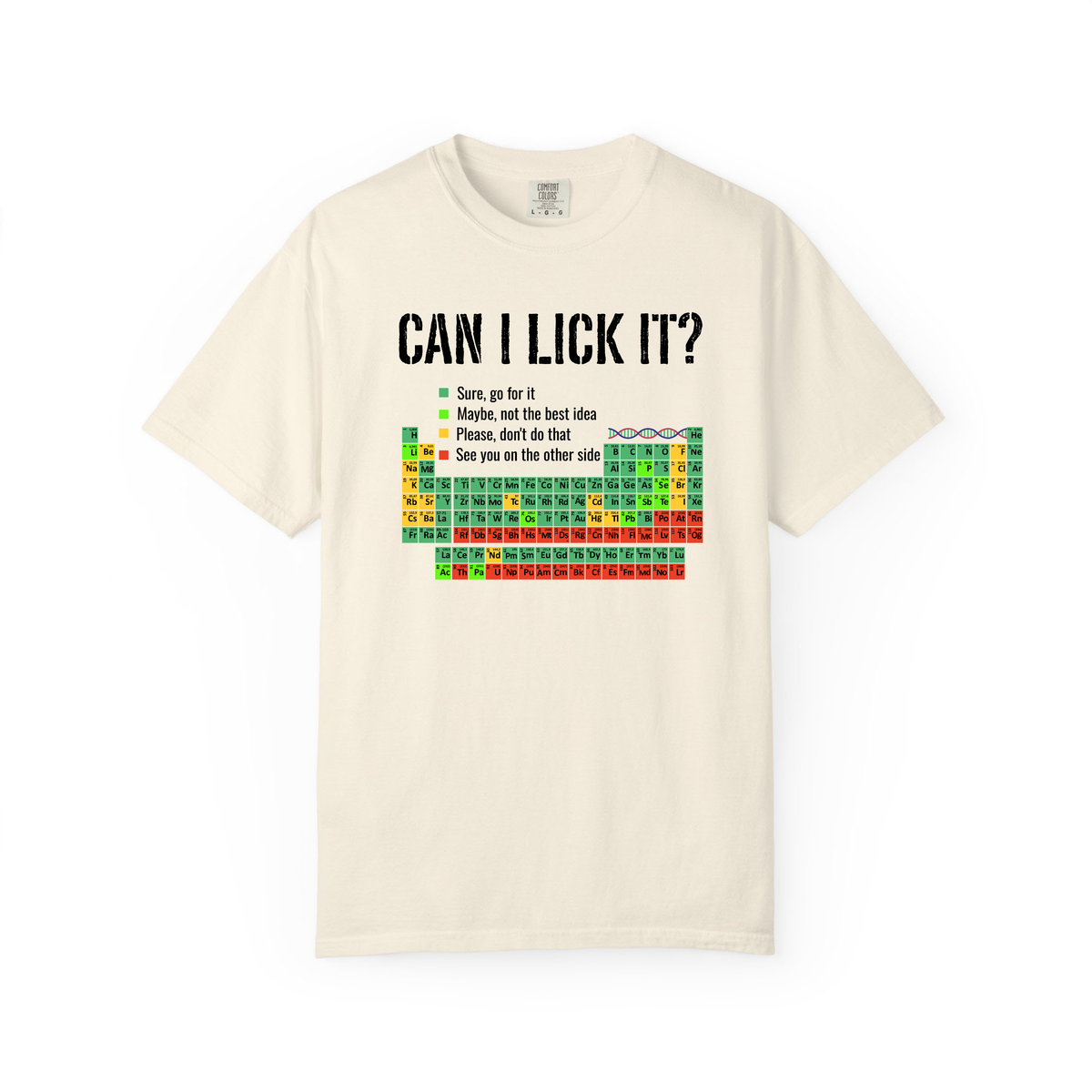 Can I Lick It Shirt, Periodic Table Tee, Funny Chemistry Tshirt