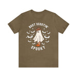 Unisex BELLA CANVA Tshirt Boot Scootin Spooky, Western Halloween Cowboy Ghost