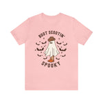 Unisex BELLA CANVA Tshirt Boot Scootin Spooky, Western Halloween Cowboy Ghost