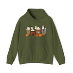 Unisex HOODIE Cute Spooky Ghost Coffee, Halloween Pumpkin Spice Fall Drinks Latte