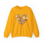Unisex Sweatshirt Halloween Heart Doodles Cute Halloween Theme Shirt