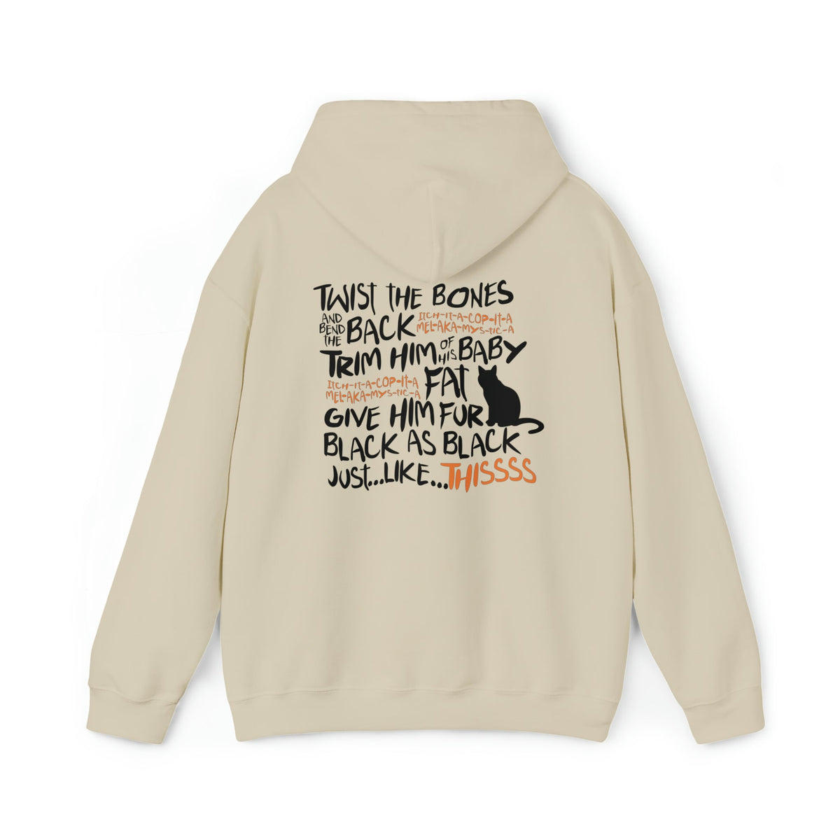 Unisex HOODIE twist the bone witch spell Hoodie, black cat lover Hoodie, witching funny hoodie