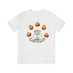 Unisex BELLA CANVA funny Skeleton pumpkin shirt, ghostly pumpkin autumnal crewneck