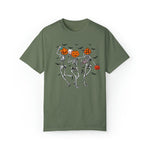 Unisex COMFORT COLOR Dancing Skeleton Halloween Shirt, spooky season pumpkin autumnal