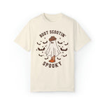 Unisex COMFORT COLORS Tshirt Boot Scootin Spooky, Western Halloween Cowboy Ghost