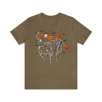 Unisex BELLA CANVA dancing skeletons pumpkin shirt skeletons shirting