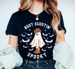 Unisex BELLA CANVA Tshirt Boot Scootin Spooky, Western Halloween Cowboy Ghost
